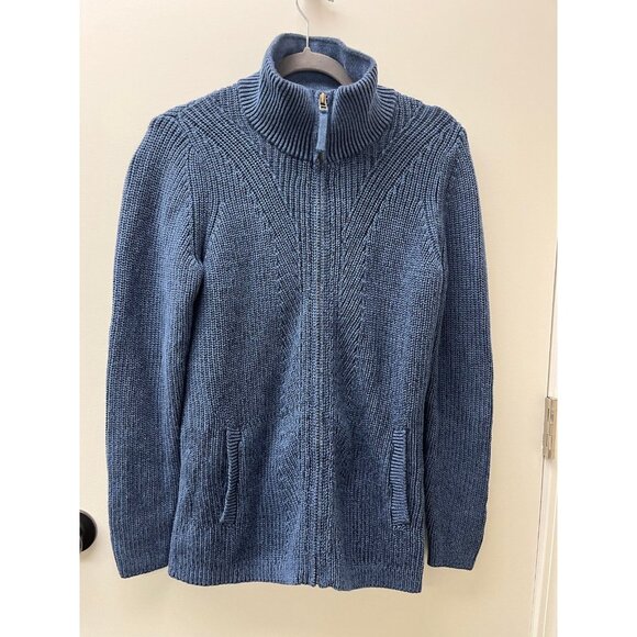 Women’s shade of blue zipper sweater - Picture 3 of 9